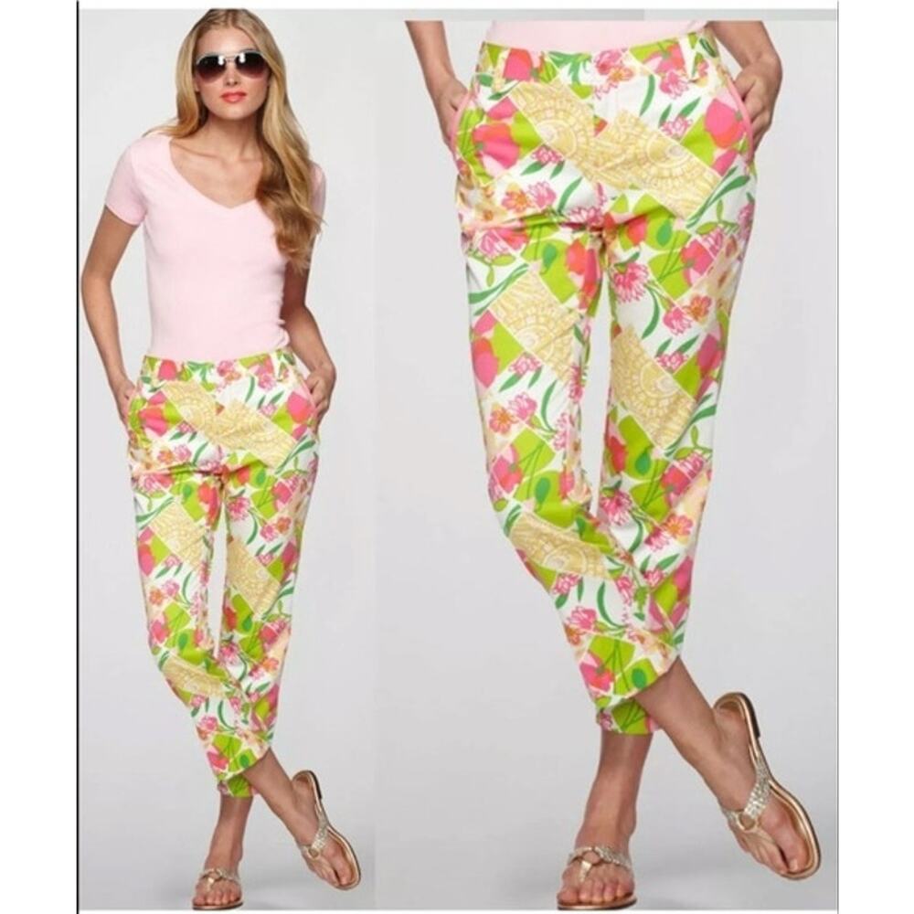 Lilly Pulitzer Mitzie Lilly Fields Forever Floral Print Pants 8 NWT
